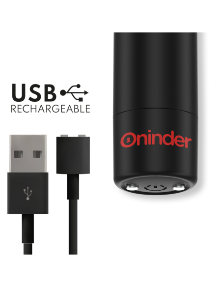 ONINDER - BERLIN VIBRATORE BULLET NERO 9 MODALITÀ 85 X 2 CM - APP GRATUITA