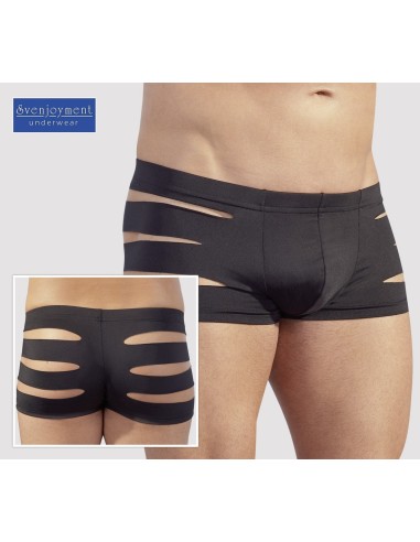 BOXER IN TESSUTO NERO CON TAGLI LATERALI
