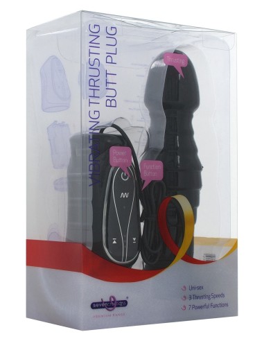 FALLO ANALE VIBRANTE CON RILIEVI STIMOLANTI \"THRUSTING BUTT PLUG\" - 18 CM