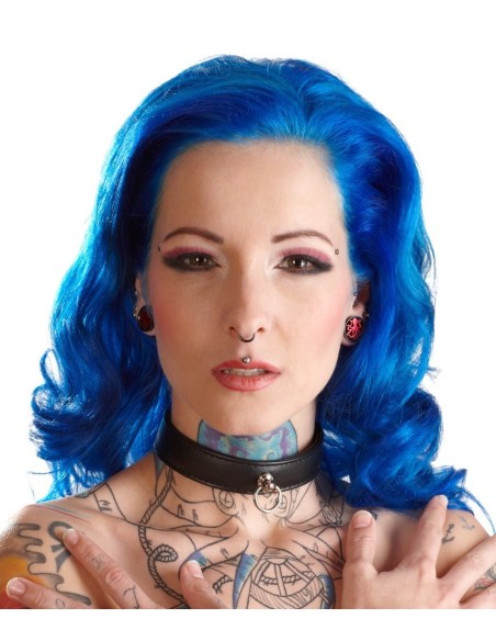 COLLARE IN PELLE TRAPUNTATO BAD KITTY "COLLAR" NERO