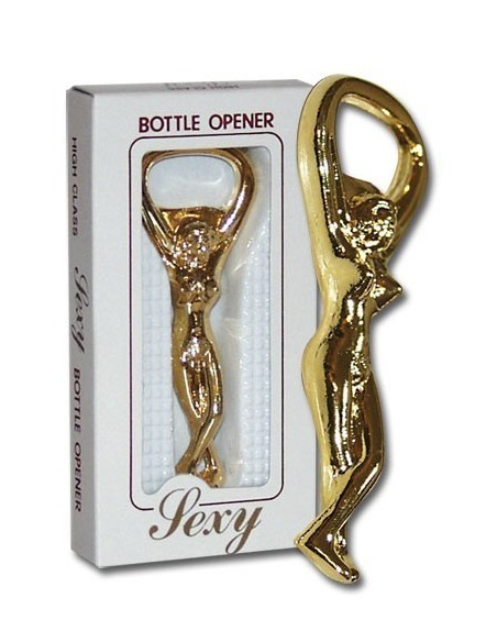 APRIBOTTIGLIE DORATO A FORMA DI DONNA