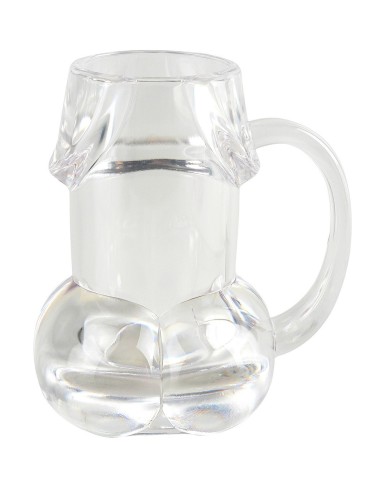 BICCHIERE DA BIRRA TRASPARENTE A FORMA DI PENE