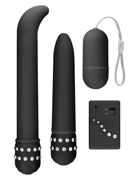 SET VIBRATORI + OVULO WIRELESS \"DIAMOND\" NERO