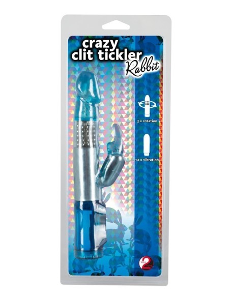 VIBRATORE RABBIT "CRAZY CLIT TICKLER" BLU - 21.5 CM