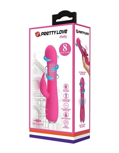 VIBRATORE RABBIT CON ROTAZIONE - PRETTY LOVE MOLLY - PINK