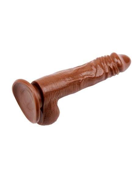 VIBRATORE REALISTICO  CON VENTOSA "JAMES  DEAN" BROWN - 20 CM
