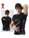 MAGLIA A MANICHE CORTE IN LATEX NERO