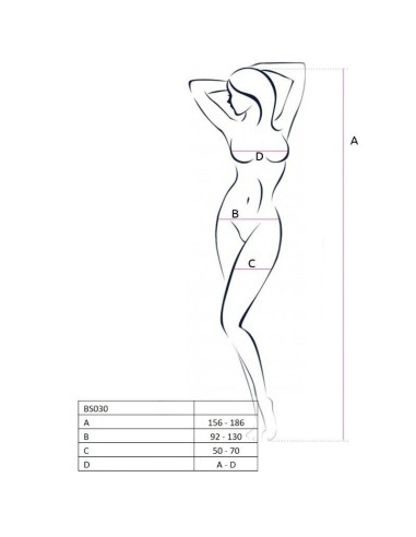 BODYSTOCKING PASSION WOMAN "BS030" BIANCO - TAGLIA UNICA