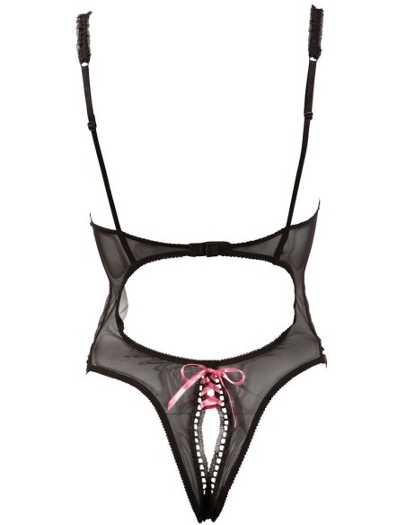 BODY TRASPARENTE RETRO' CON VOLANT E FIOCCHETTI