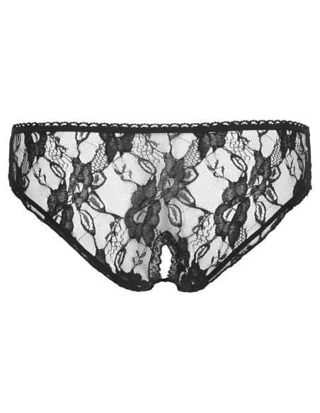 SLIP IN PIZZO CON APERTURA "COTTELLI LINGERIE" COLORE NERO