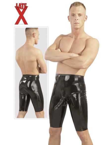 PANTALONI IN LATEX NERO CON GUAINA PENE