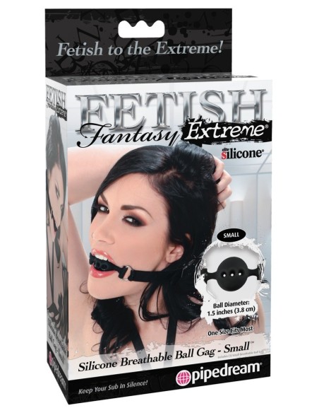 MORSO BALL GAG TRASPIRANTE "FETISH FANTASY EXTREME" COLORE NERO - DIMENSIONI PICCOLE