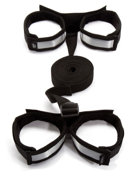 SET BONDAGE COSTRITTIVO MANI E PIEDI 50 SFUMATURE DI GRIGIO "MANIACO DEL CONTROLLO"