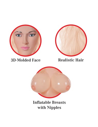 BAMBOLA GONFIABILE REALISTICA PIPEDREAM "MONA MOUNTAINS"