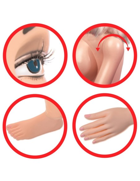 BAMBOLA GONFIABILE REALISTICA PIPEDREAM "AGENT 69" - LIFE SIZE - 3D