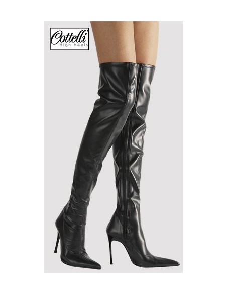 STIVALI NERI IN SIMILPELLE \"LUGANO\"