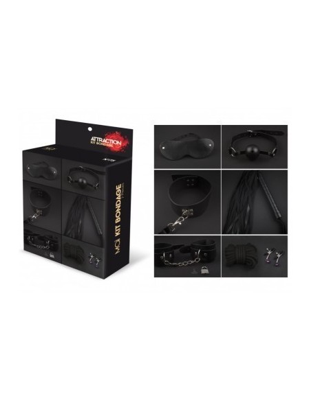 KIT BDSM 7 PEZZI "ATTRACTION TOYS" COLORE: NERO